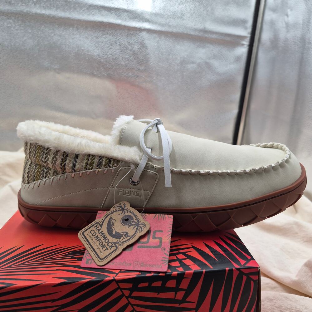 NEW Flojos Unisex Gracias Slipper, Ivory/Gum US mens slipper size 11